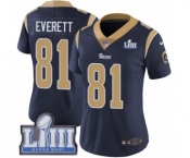 Women's Nike Los Angeles Rams #81 Gerald Everett Navy Blue Team Color Vapor Untouchable Limited Player Super Bowl LIII Bound NFL Jersey