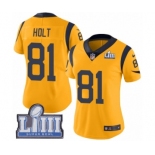 Women's Nike Los Angeles Rams #81 Torry Holt Limited Gold Rush Vapor Untouchable Super Bowl LIII Bound NFL Jersey