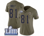 Women's Nike Los Angeles Rams #81 Torry Holt Limited Olive 2017 Salute to Service Super Bowl LIII Bound NFL Jersey