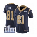 Women's Nike Los Angeles Rams #81 Torry Holt Navy Blue Team Color Vapor Untouchable Limited Player Super Bowl LIII Bound NFL Jersey