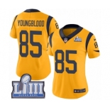 Women's Nike Los Angeles Rams #85 Jack Youngblood Limited Gold Rush Vapor Untouchable Super Bowl LIII Bound NFL Jersey