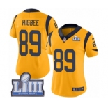 Women's Nike Los Angeles Rams #89 Tyler Higbee Limited Gold Rush Vapor Untouchable Super Bowl LIII Bound NFL Jersey