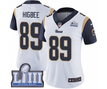 Women's Nike Los Angeles Rams #89 Tyler Higbee White Vapor Untouchable Limited Player Super Bowl LIII Bound NFL Jersey