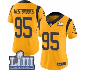 Women's Nike Los Angeles Rams #95 Ethan Westbrooks Limited Gold Rush Vapor Untouchable Super Bowl LIII Bound NFL Jersey