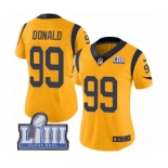 Women's Nike Los Angeles Rams #99 Aaron Donald Limited Gold Rush Vapor Untouchable Super Bowl LIII Bound NFL Jersey