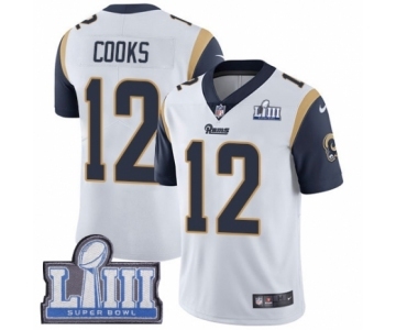 Youth Nike Los Angeles Rams #12 Brandin Cooks White Vapor Untouchable Limited Player Super Bowl LIII Bound NFL Jersey