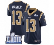 Youth Nike Los Angeles Rams #13 Kurt Warner Navy Blue Team Color Vapor Untouchable Limited Player Super Bowl LIII Bound NFL Jersey