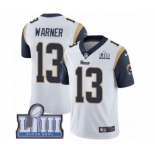 Youth Nike Los Angeles Rams #13 Kurt Warner White Vapor Untouchable Limited Player Super Bowl LIII Bound NFL Jersey