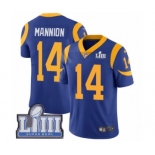 Youth Nike Los Angeles Rams #14 Sean Mannion Royal Blue Alternate Vapor Untouchable Limited Player Super Bowl LIII Bound NFL Jersey