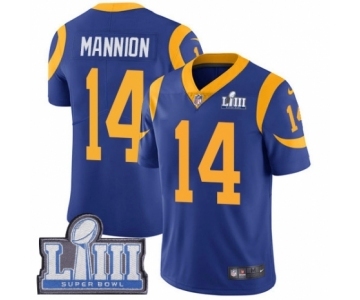 Youth Nike Los Angeles Rams #14 Sean Mannion Royal Blue Alternate Vapor Untouchable Limited Player Super Bowl LIII Bound NFL Jersey