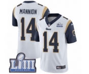 Youth Nike Los Angeles Rams #14 Sean Mannion White Vapor Untouchable Limited Player Super Bowl LIII Bound NFL Jersey