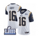 Youth Nike Los Angeles Rams #16 Jared Goff White Vapor Untouchable Limited Player Super Bowl LIII Bound NFL Jersey