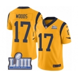 Youth Nike Los Angeles Rams #17 Robert Woods Limited Gold Rush Vapor Untouchable Super Bowl LIII Bound NFL Jersey