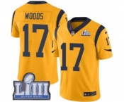 Youth Nike Los Angeles Rams #17 Robert Woods Limited Gold Rush Vapor Untouchable Super Bowl LIII Bound NFL Jersey