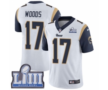 Youth Nike Los Angeles Rams #17 Robert Woods White Vapor Untouchable Limited Player Super Bowl LIII Bound NFL Jersey