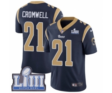 Youth Nike Los Angeles Rams #21 Nolan Cromwell Navy Blue Team Color Vapor Untouchable Limited Player Super Bowl LIII Bound NFL Jersey