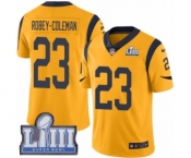 Youth Nike Los Angeles Rams #23 Nickell Robey-Coleman Limited Gold Rush Vapor Untouchable Super Bowl LIII Bound NFL Jersey