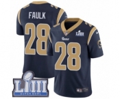 Youth Nike Los Angeles Rams #28 Marshall Faulk Navy Blue Team Color Vapor Untouchable Limited Player Super Bowl LIII Bound NFL Jersey