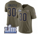 Youth Nike Los Angeles Rams #30 Todd Gurley Limited Olive 2017 Salute to Service Super Bowl LIII Bound NFL Jersey