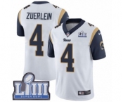 Youth Nike Los Angeles Rams #4 Greg Zuerlein White Vapor Untouchable Limited Player Super Bowl LIII Bound NFL Jersey