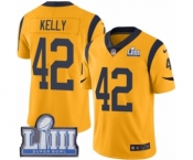 Youth Nike Los Angeles Rams #42 John Kelly Limited Gold Rush Vapor Untouchable Super Bowl LIII Bound NFL Jersey