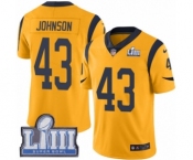 Youth Nike Los Angeles Rams #43 John Johnson Limited Gold Rush Vapor Untouchable Super Bowl LIII Bound NFL Jersey