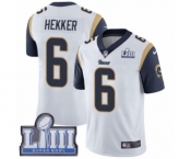 Youth Nike Los Angeles Rams #6 Johnny Hekker White Vapor Untouchable Limited Player Super Bowl LIII Bound NFL Jersey