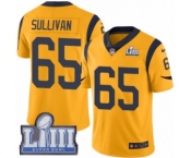 Youth Nike Los Angeles Rams #65 John Sullivan Limited Gold Rush Vapor Untouchable Super Bowl LIII Bound NFL Jersey