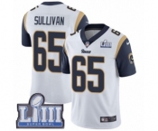 Youth Nike Los Angeles Rams #65 John Sullivan White Vapor Untouchable Limited Player Super Bowl LIII Bound NFL Jersey