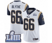 Youth Nike Los Angeles Rams #66 Austin Blythe White Vapor Untouchable Limited Player Super Bowl LIII Bound NFL Jersey