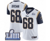 Youth Nike Los Angeles Rams #68 Jamon Brown White Vapor Untouchable Limited Player Super Bowl LIII Bound NFL Jersey