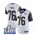 Youth Nike Los Angeles Rams #76 Orlando Pace White Vapor Untouchable Limited Player Super Bowl LIII Bound NFL Jersey