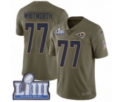 Youth Nike Los Angeles Rams #77 Andrew Whitworth Limited Olive 2017 Salute to Service Super Bowl LIII Bound NFL Jersey