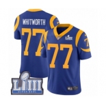 Youth Nike Los Angeles Rams #77 Andrew Whitworth Royal Blue Alternate Vapor Untouchable Limited Player Super Bowl LIII Bound NFL Jersey