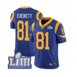 Youth Nike Los Angeles Rams #81 Gerald Everett Royal Blue Alternate Vapor Untouchable Limited Player Super Bowl LIII Bound NFL Jersey