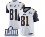 Youth Nike Los Angeles Rams #81 Gerald Everett White Vapor Untouchable Limited Player Super Bowl LIII Bound NFL Jersey