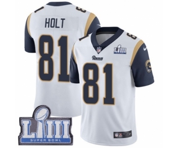 Youth Nike Los Angeles Rams #81 Torry Holt White Vapor Untouchable Limited Player Super Bowl LIII Bound NFL Jersey