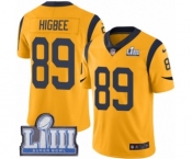 Youth Nike Los Angeles Rams #89 Tyler Higbee Limited Gold Rush Vapor Untouchable Super Bowl LIII Bound NFL Jersey