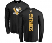 NHL Adidas Pittsburgh Penguins #10 Ron Francis Black Backer Long Sleeve T-Shirt