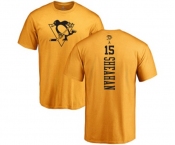 NHL Adidas Pittsburgh Penguins #15 Riley Sheahan Gold One Color Backer T-Shirt