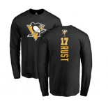 NHL Adidas Pittsburgh Penguins #17 Bryan Rust Black Backer Long Sleeve T-Shirt