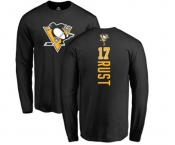 NHL Adidas Pittsburgh Penguins #17 Bryan Rust Black Backer Long Sleeve T-Shirt