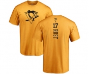 NHL Adidas Pittsburgh Penguins #17 Bryan Rust Gold One Color Backer T-Shirt