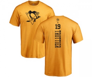 NHL Adidas Pittsburgh Penguins #19 Bryan Trottier Gold One Color Backer T-Shirt