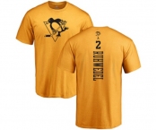 NHL Adidas Pittsburgh Penguins #2 Chad Ruhwedel Gold One Color Backer T-Shirt