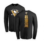 NHL Adidas Pittsburgh Penguins #21 Michel Briere Black Backer Long Sleeve T-Shirt