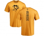 NHL Adidas Pittsburgh Penguins #21 Michel Briere Gold One Color Backer T-Shirt