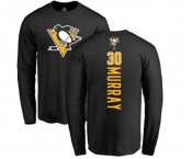 NHL Adidas Pittsburgh Penguins #30 Matt Murray Black Backer Long Sleeve T-Shirt