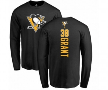 NHL Adidas Pittsburgh Penguins #38 Derek Grant Black Backer Long Sleeve T-Shirt