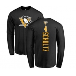 NHL Adidas Pittsburgh Penguins #4 Justin Schultz Black Backer Long Sleeve T-Shirt